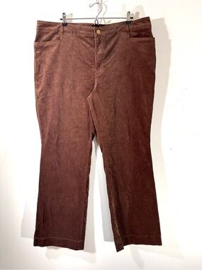 Talbots Corduroy Brown Boot Cut Pants  Size 18